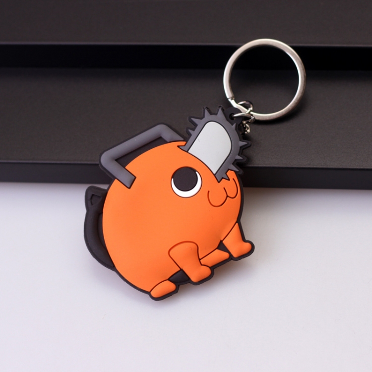 Chainsaw man Anime peripheral double-sided soft rubber keychain PVC pendant 6-8cm price for 5 pcs