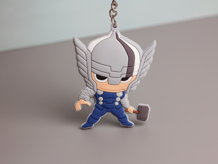The avengers allianc Anime peripheral double-sided soft rubber keychain PVC pendant 6-8cm price for 5 pcs