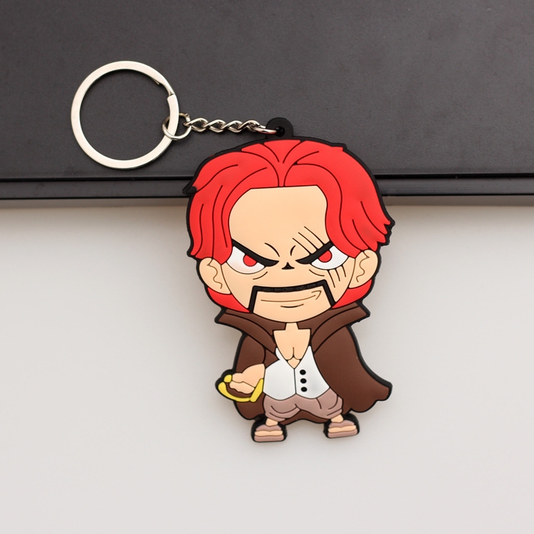 One Piece Anime peripheral double-sided soft rubber keychain PVC pendant 6-8cm price for 5 pcs