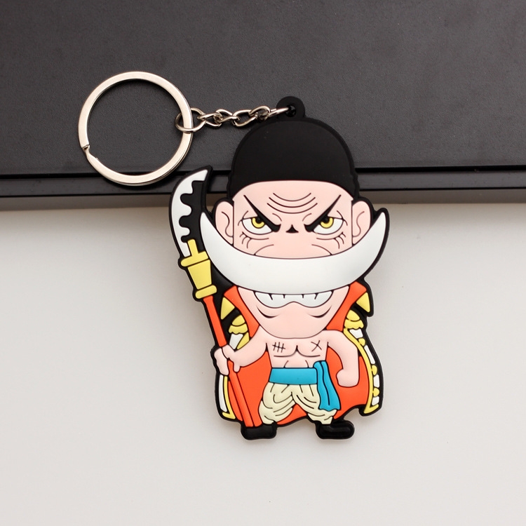 One Piece Anime peripheral double-sided soft rubber keychain PVC pendant 6-8cm price for 5 pcs