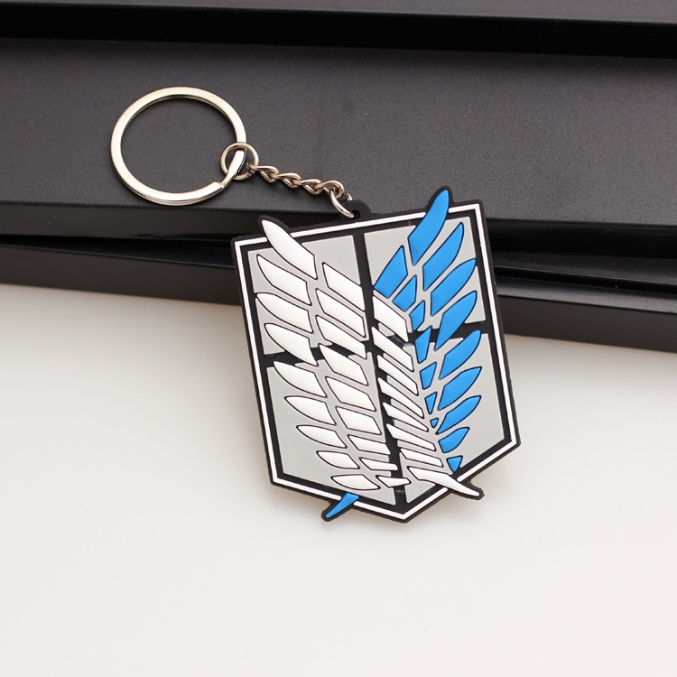 Shingeki no Kyojin Anime peripheral double-sided soft rubber keychain PVC pendant 6-8cm price for 5 pcs