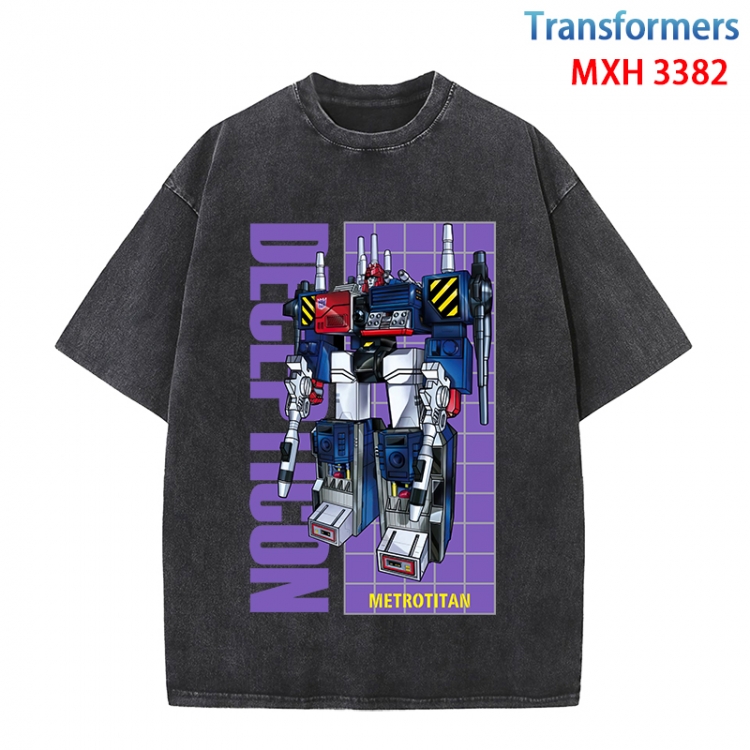 Transformers Anime peripheral pure cotton washed and worn T-shirt from S to 4XL MXH-3382