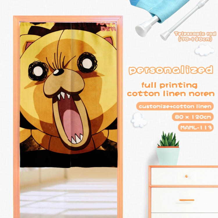 Bleach Anime imitation cotton and linen color printed door curtain 80X120CM