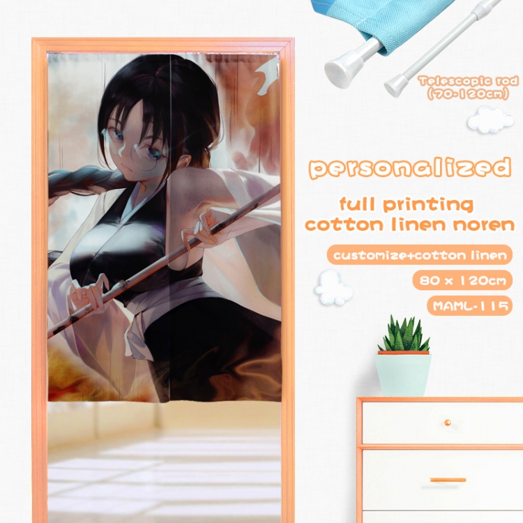 Bleach Anime imitation cotton and linen color printed door curtain 80X120CM