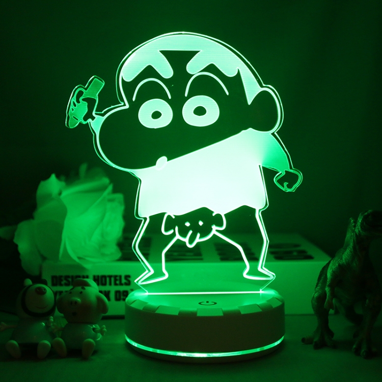 CrayonShin 3D night light USB touch switch colorful acrylic table lamp BLACK BASE