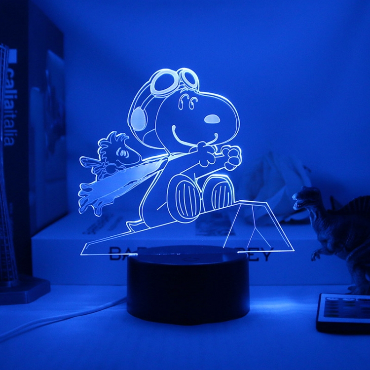 3D night light USB touch switch colorful acrylic table lamp BLACK BASE 717