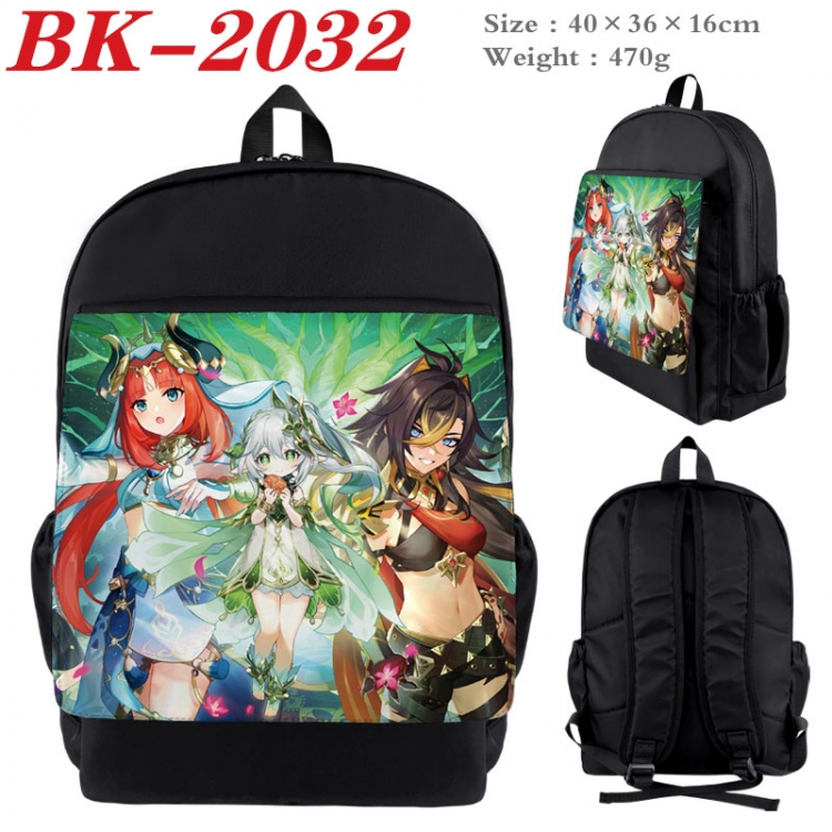 Genshin Impact New nylon canvas waterproof backpack 40X36X16CM BK-2032
