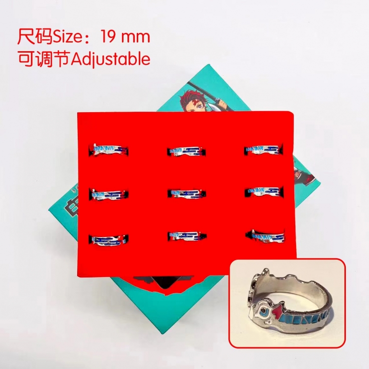 Demon Slayer Kimets Anime Surrounding Box Ring 19MM a set of 9