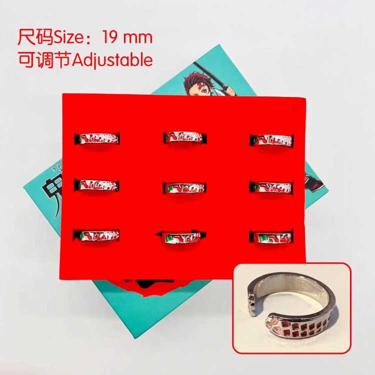 Demon Slayer Kimets Anime Surrounding Box Ring 19MM a set of 9