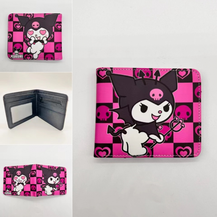 Kurom Full color  Two fold short card case wallet 11X9.5CM