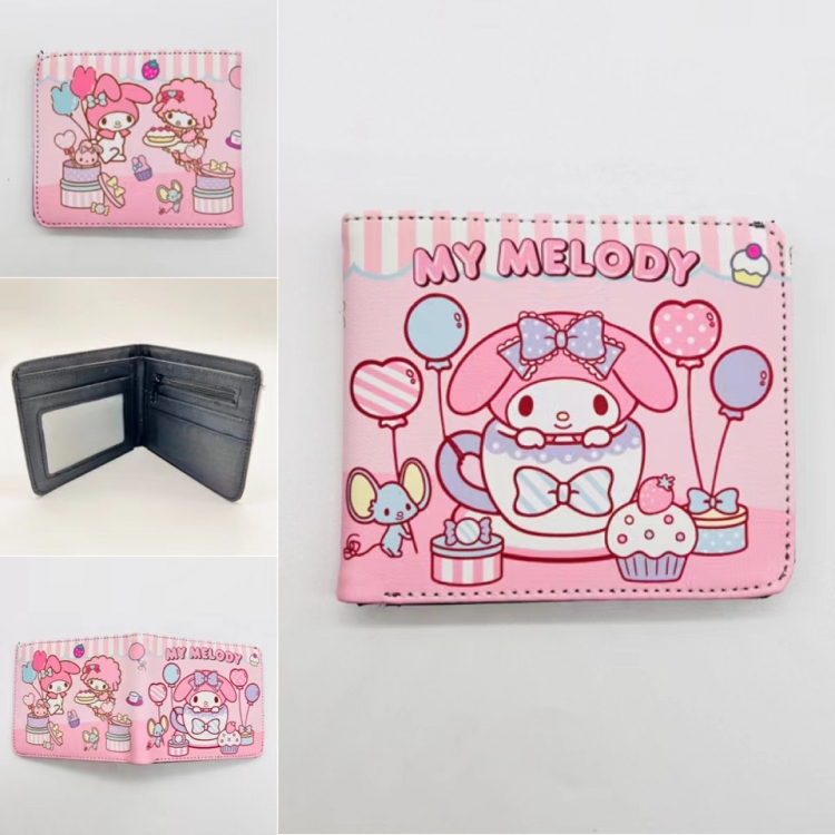 Melody Full color  Two fold short card case wallet 11X9.5CM