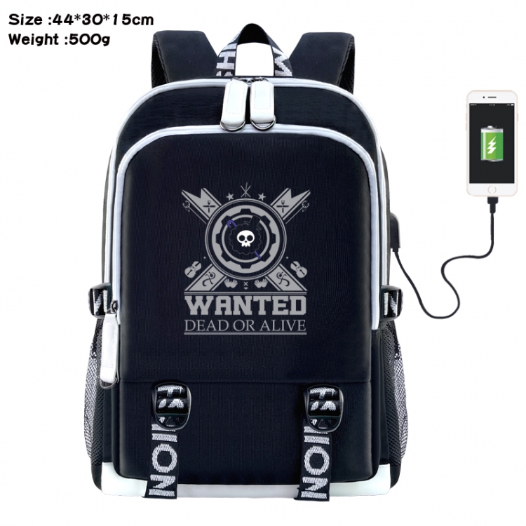 One Piece Anime Double Zipper Data Backpack 44X30X15CM