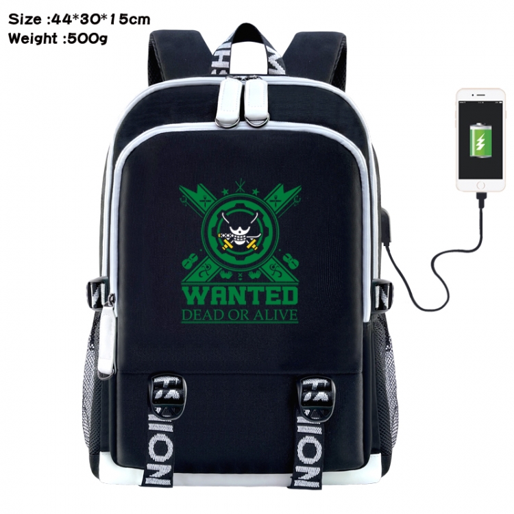 One Piece Anime Double Zipper Data Backpack 44X30X15CM