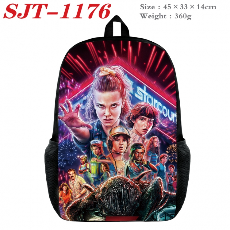 Stranger Things Anime nylon canvas backpack student backpack 45x33x14cm  SJT-1176