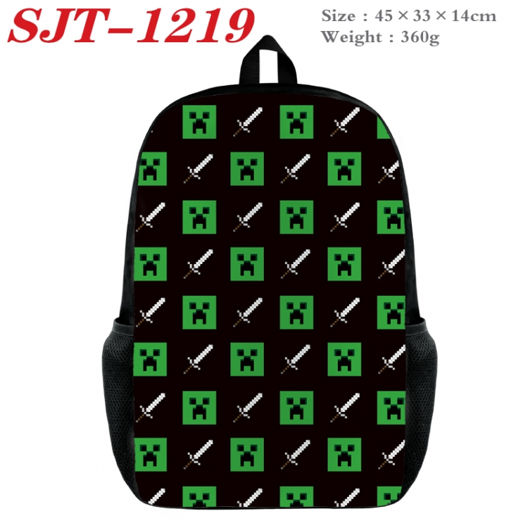 Minecraft Anime nylon canvas backpack student backpack 45x33x14cm SJT-1219