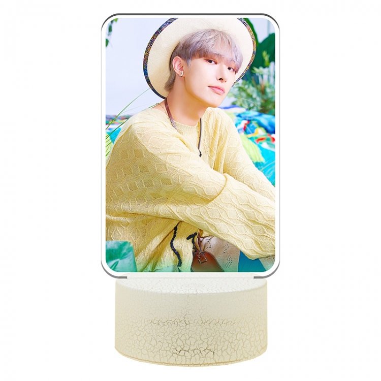 ATEEZ Acrylic Night Light 16 Color-changing USB Interface Box Set 19X7X4CM white base