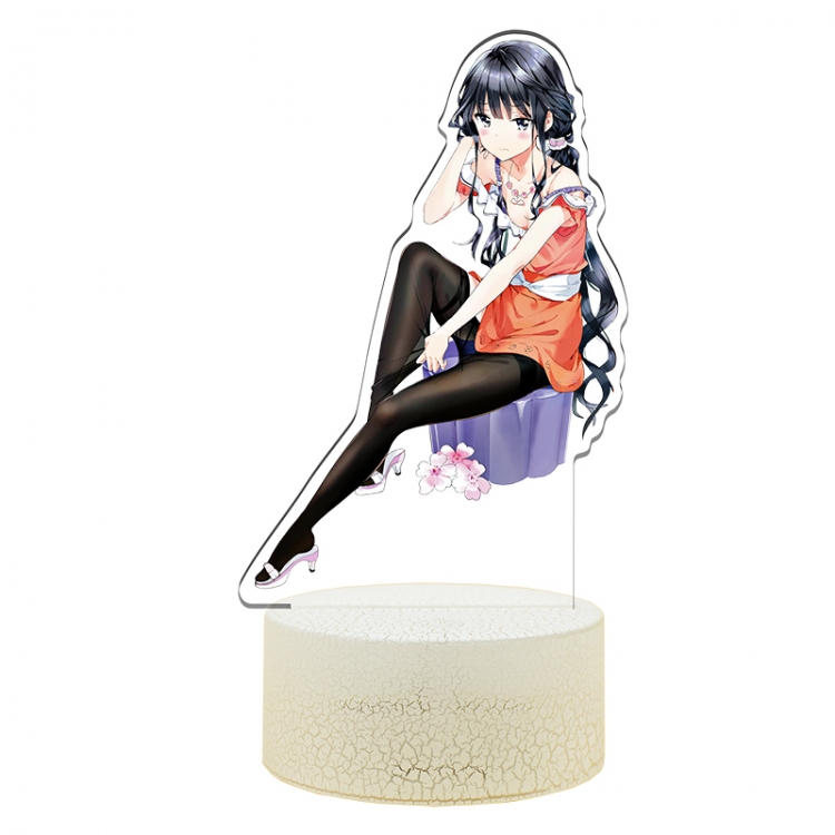 Masamune-kuns Revenge Acrylic Night Light 16 Color-changing USB Interface Box Set 19X7X4CM white base