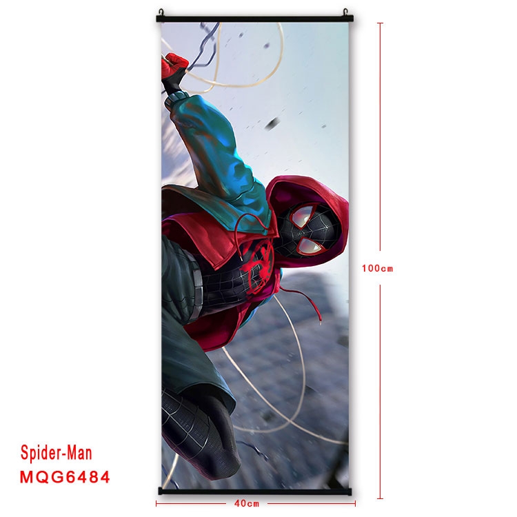 Spiderman Anime black Plastic rod Cloth painting Wall Scroll  40X100CM MQG-6484