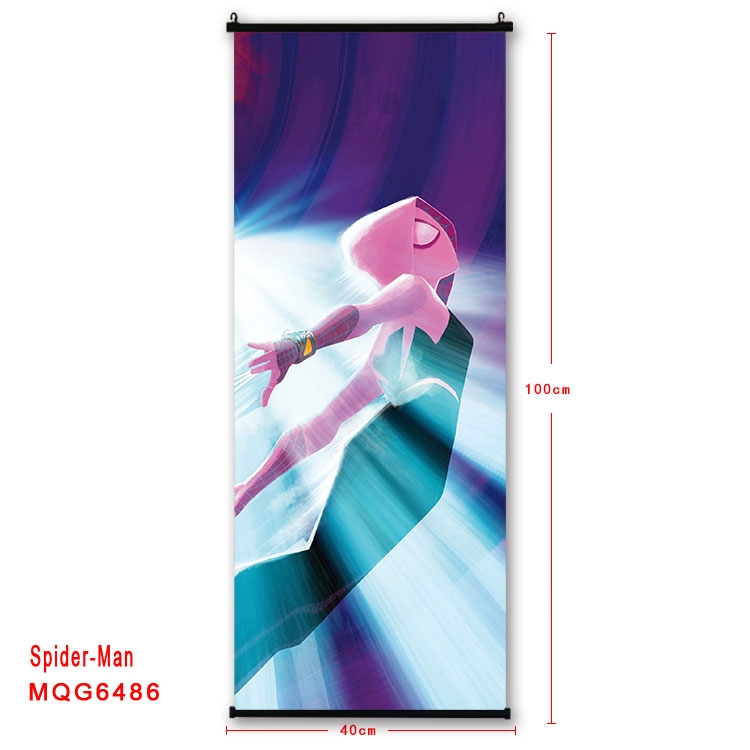 Spiderman Anime black Plastic rod Cloth painting Wall Scroll  40X100CM  MQG-6486