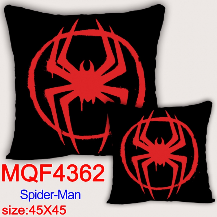 Spiderman Anime square full-color pillow cushion 45X45CM NO FILLING
