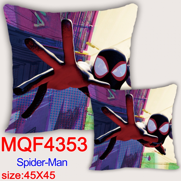 Spiderman Anime square full-color pillow cushion 45X45CM NO FILLING