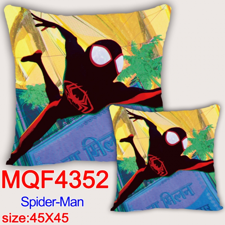 Spiderman Anime square full-color pillow cushion 45X45CM NO FILLING