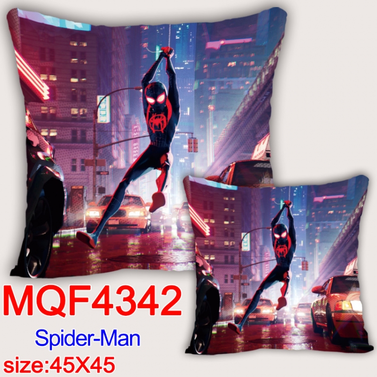 Spiderman Anime square full-color pillow cushion 45X45CM NO FILLING