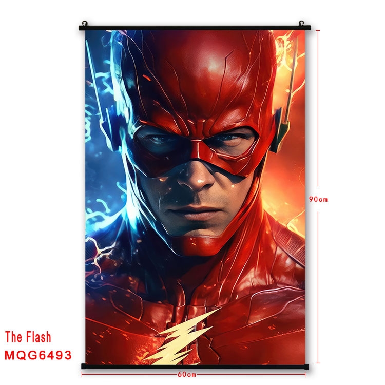 The Flash Anime black Plastic rod Cloth painting Wall Scroll 60X90CM MQG-6493