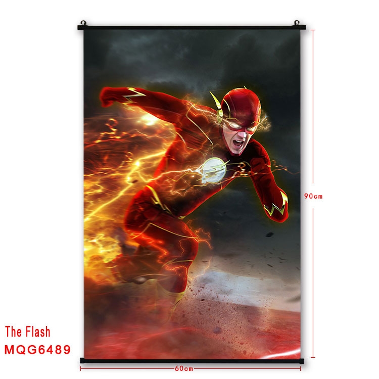 The Flash Anime black Plastic rod Cloth painting Wall Scroll 60X90CM MQG-6489