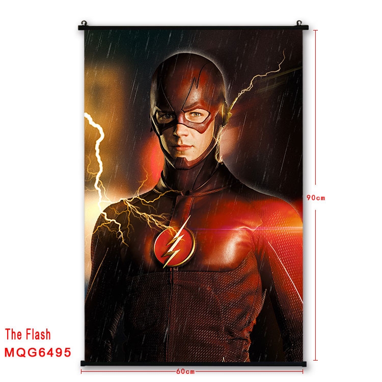 The Flash Anime black Plastic rod Cloth painting Wall Scroll 60X90CM MQG-6495
