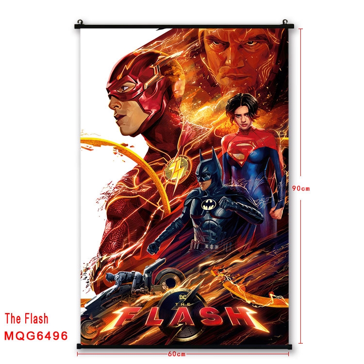The Flash Anime black Plastic rod Cloth painting Wall Scroll 60X90CM MQG-6496