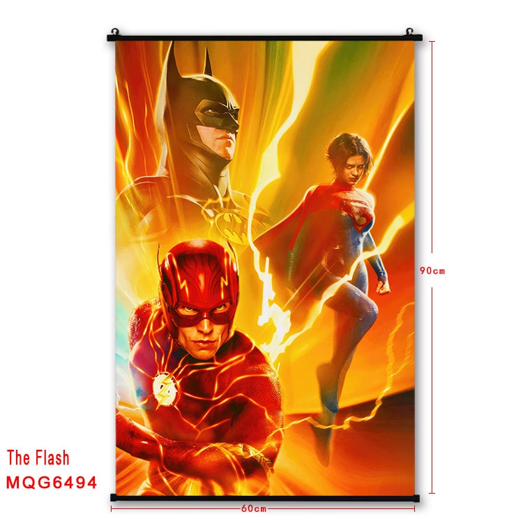 The Flash Anime black Plastic rod Cloth painting Wall Scroll 60X90CM MQG-6494