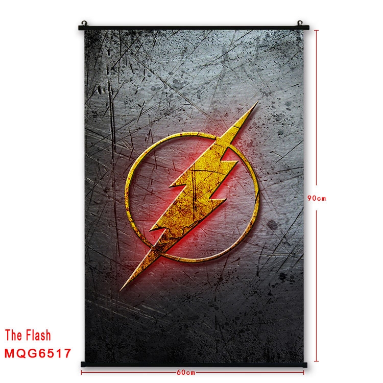The Flash Anime black Plastic rod Cloth painting Wall Scroll 60X90CM MQG-6517
