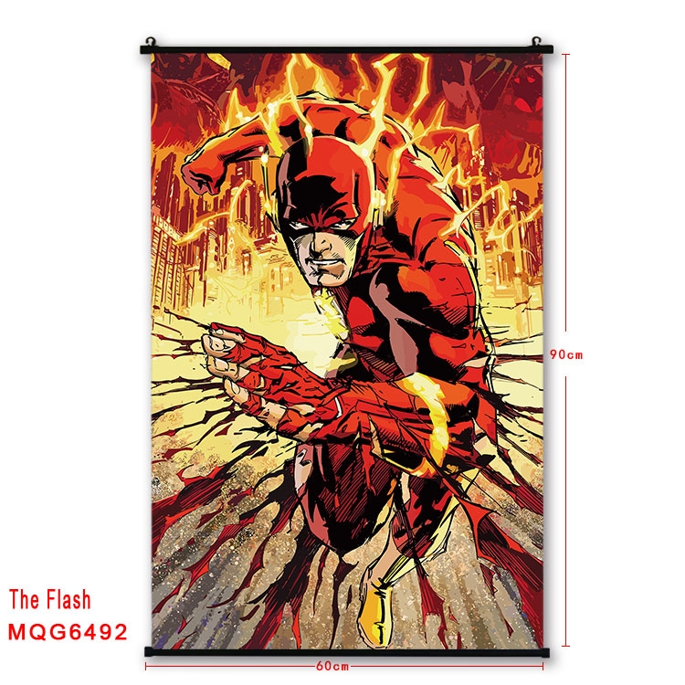 The Flash Anime black Plastic rod Cloth painting Wall Scroll 60X90CM MQG-6492