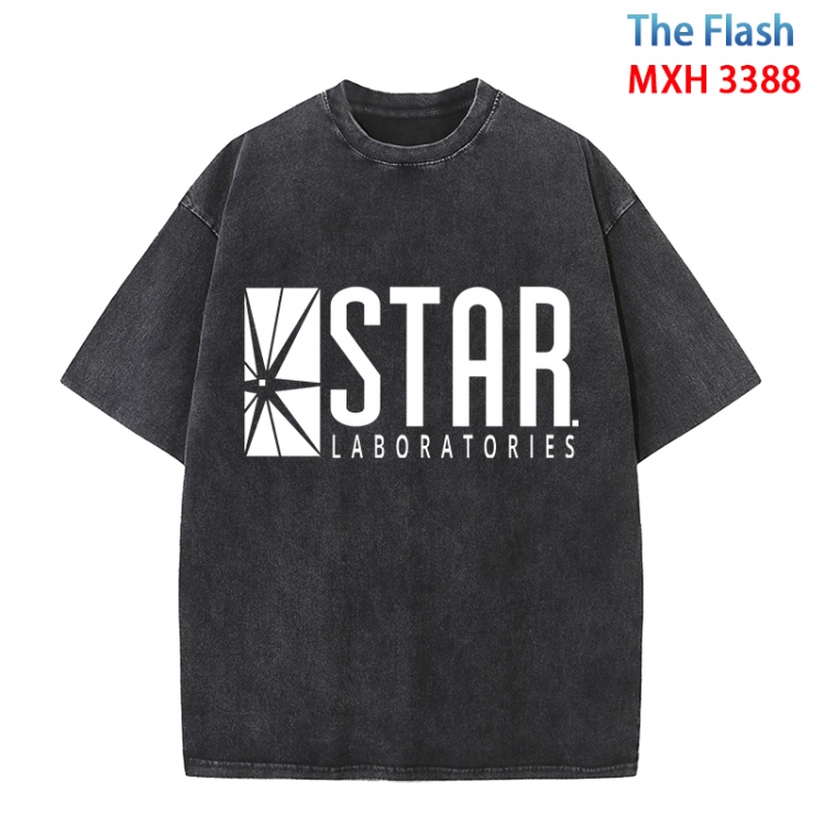 The Flash Anime peripheral pure cotton washed and worn T-shirt from S to 4XL MXH-3388