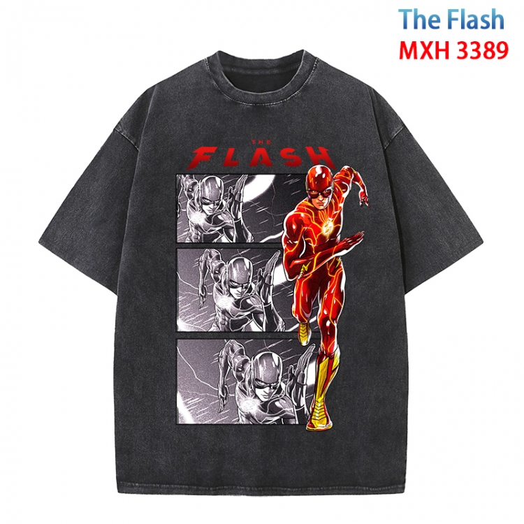 The Flash Anime peripheral pure cotton washed and worn T-shirt from S to 4XL  MXH-3389