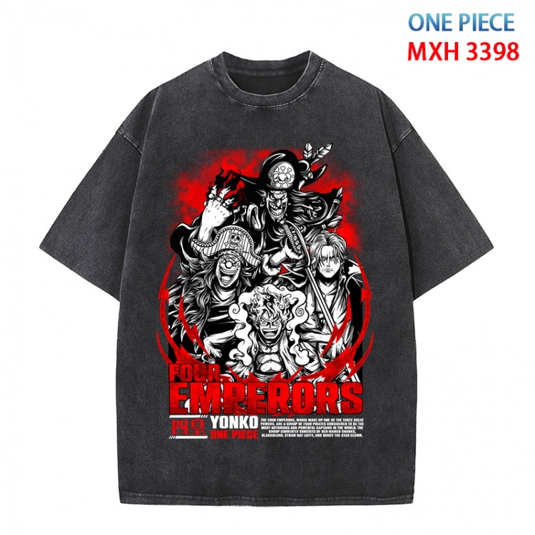 One Piece Anime peripheral pure cotton washed and worn T-shirt from S to 4XL  MXH-3398