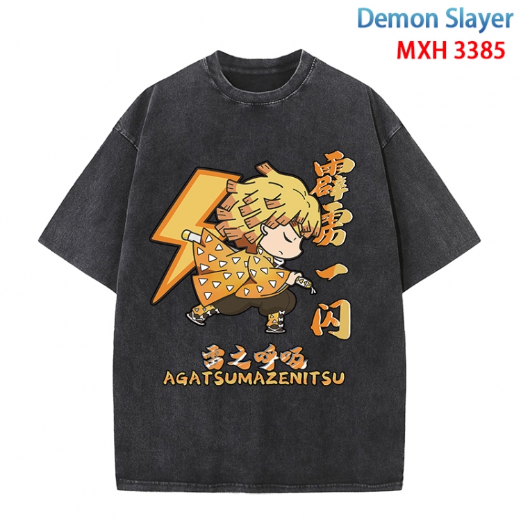 Demon Slayer Kimets Anime peripheral pure cotton washed and worn T-shirt from S to 4XL  MXH-3385
