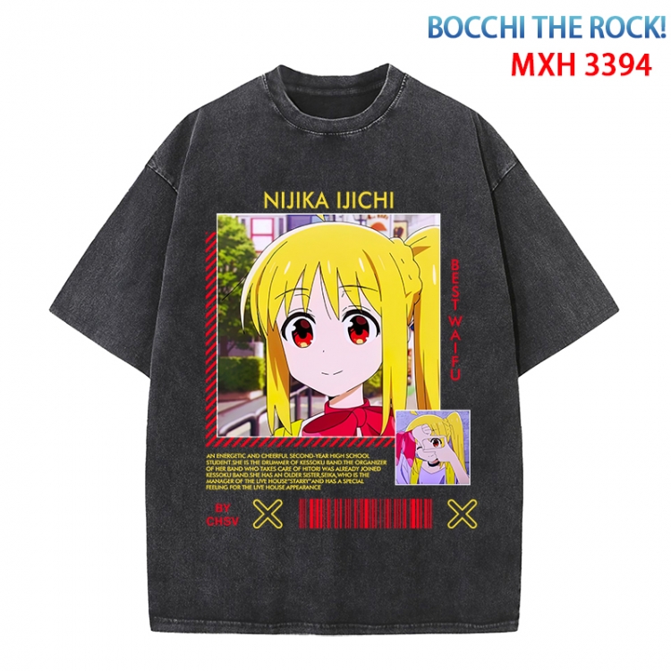 Bocchi the Rock  Anime peripheral pure cotton washed and worn T-shirt from S to 4XL MXH-3394