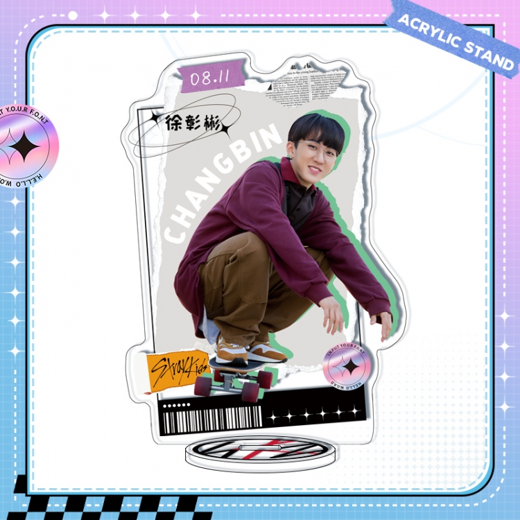 Stray Kids Anime characters acrylic Standing Plates Keychain 16cm