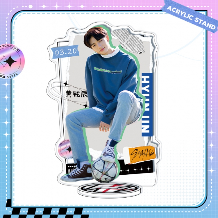 Stray Kids Anime characters acrylic Standing Plates Keychain 16cm