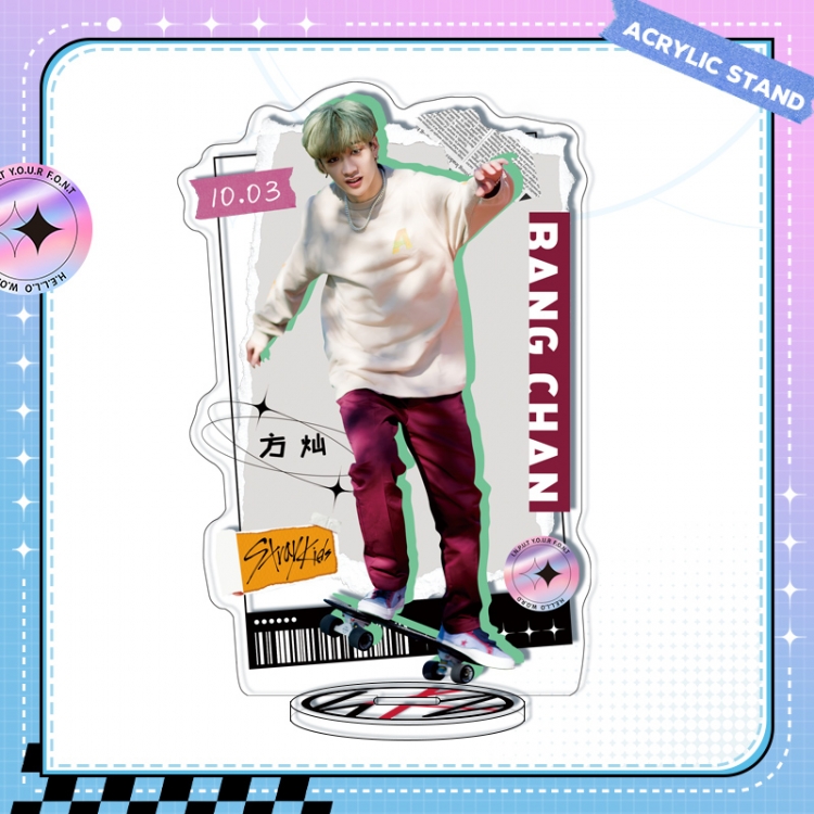 Stray Kids Anime characters acrylic Standing Plates Keychain 16cm