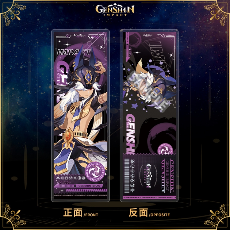 Genshin Impact Acrylic sandwich double-sided book label collection card OPP packaging 6.8x20cm price for 5 pcs