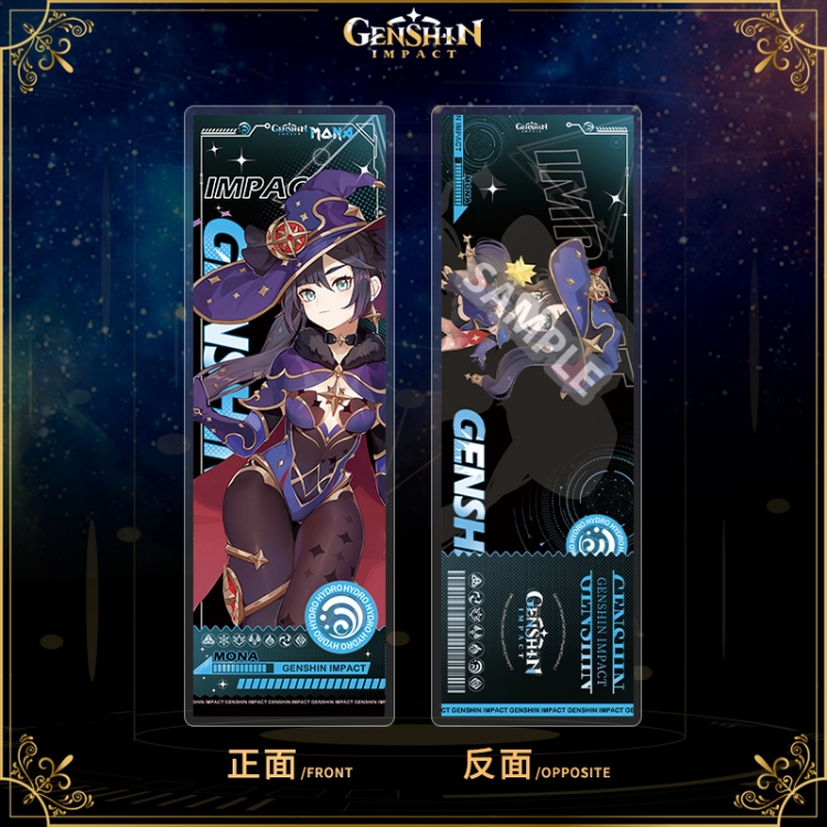 Genshin Impact Acrylic sandwich double-sided book label collection card OPP packaging 6.8x20cm price for 5 pcs