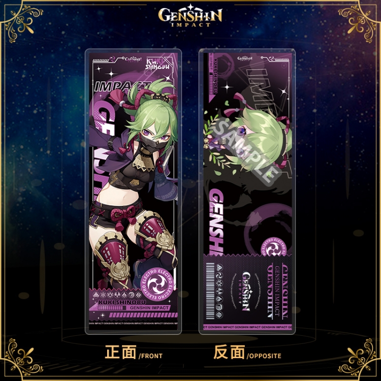 Genshin Impact Acrylic sandwich double-sided book label collection card OPP packaging 6.8x20cm price for 5 pcs