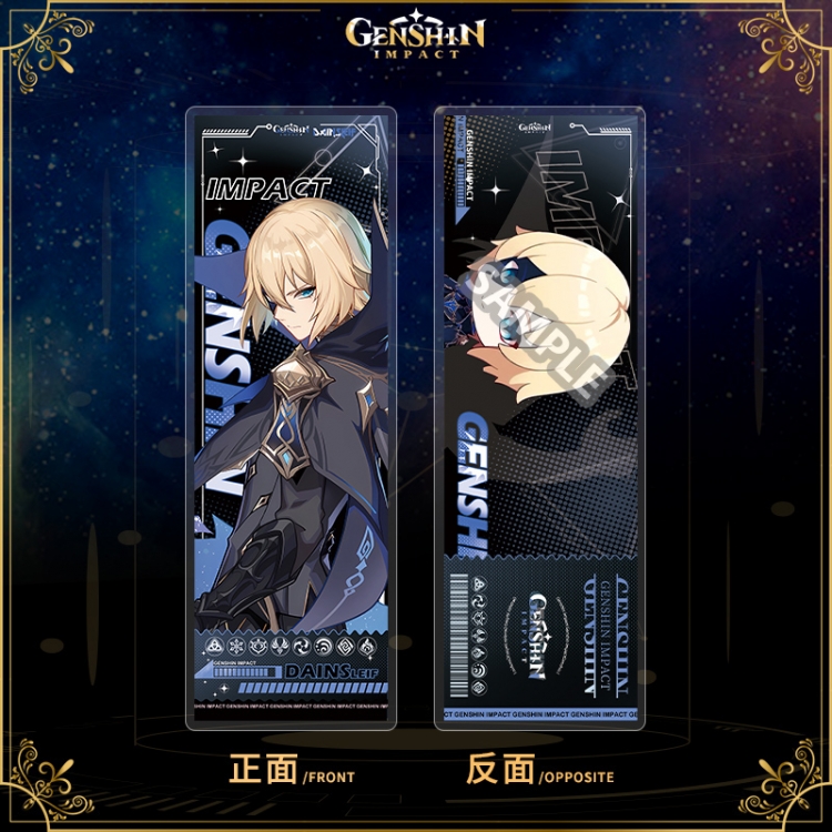 Genshin Impact Acrylic sandwich double-sided book label collection card OPP packaging 6.8x20cm price for 5 pcs