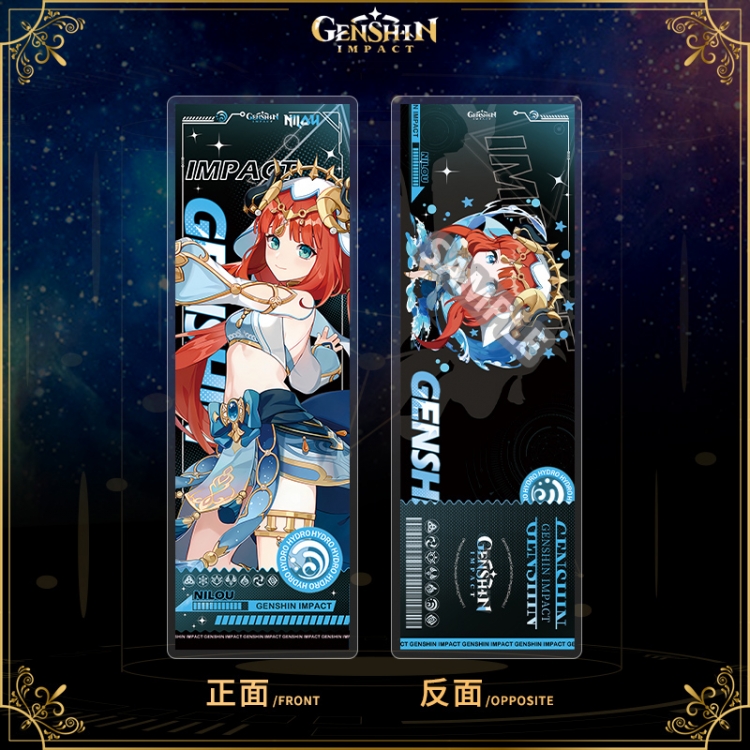 Genshin Impact Acrylic sandwich double-sided book label collection card OPP packaging 6.8x20cm price for 5 pcs