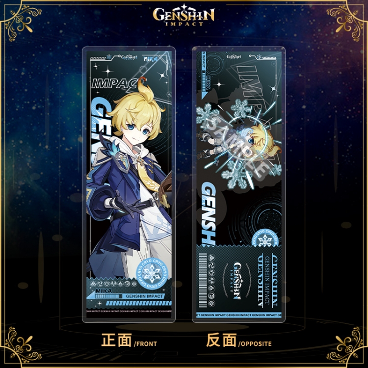 Genshin Impact Acrylic sandwich double-sided book label collection card OPP packaging 6.8x20cm price for 5 pcs