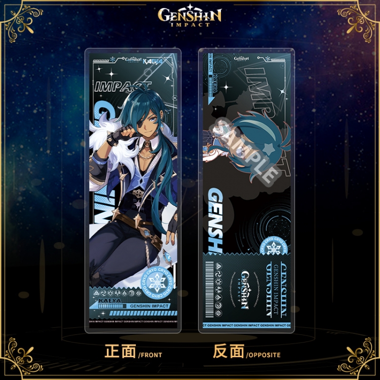 Genshin Impact Acrylic sandwich double-sided book label collection card OPP packaging 6.8x20cm price for 5 pcs