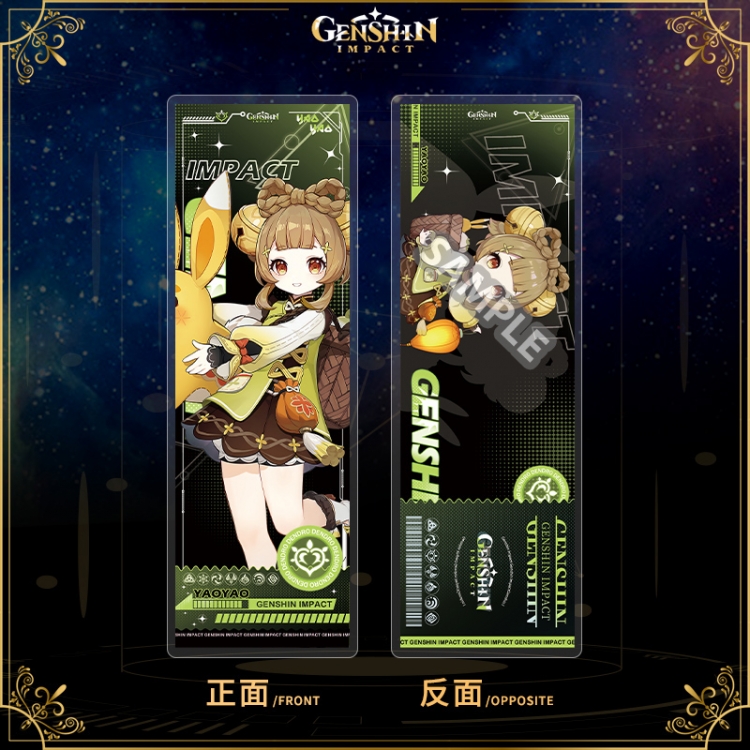 Genshin Impact Acrylic sandwich double-sided book label collection card OPP packaging 6.8x20cm price for 5 pcs